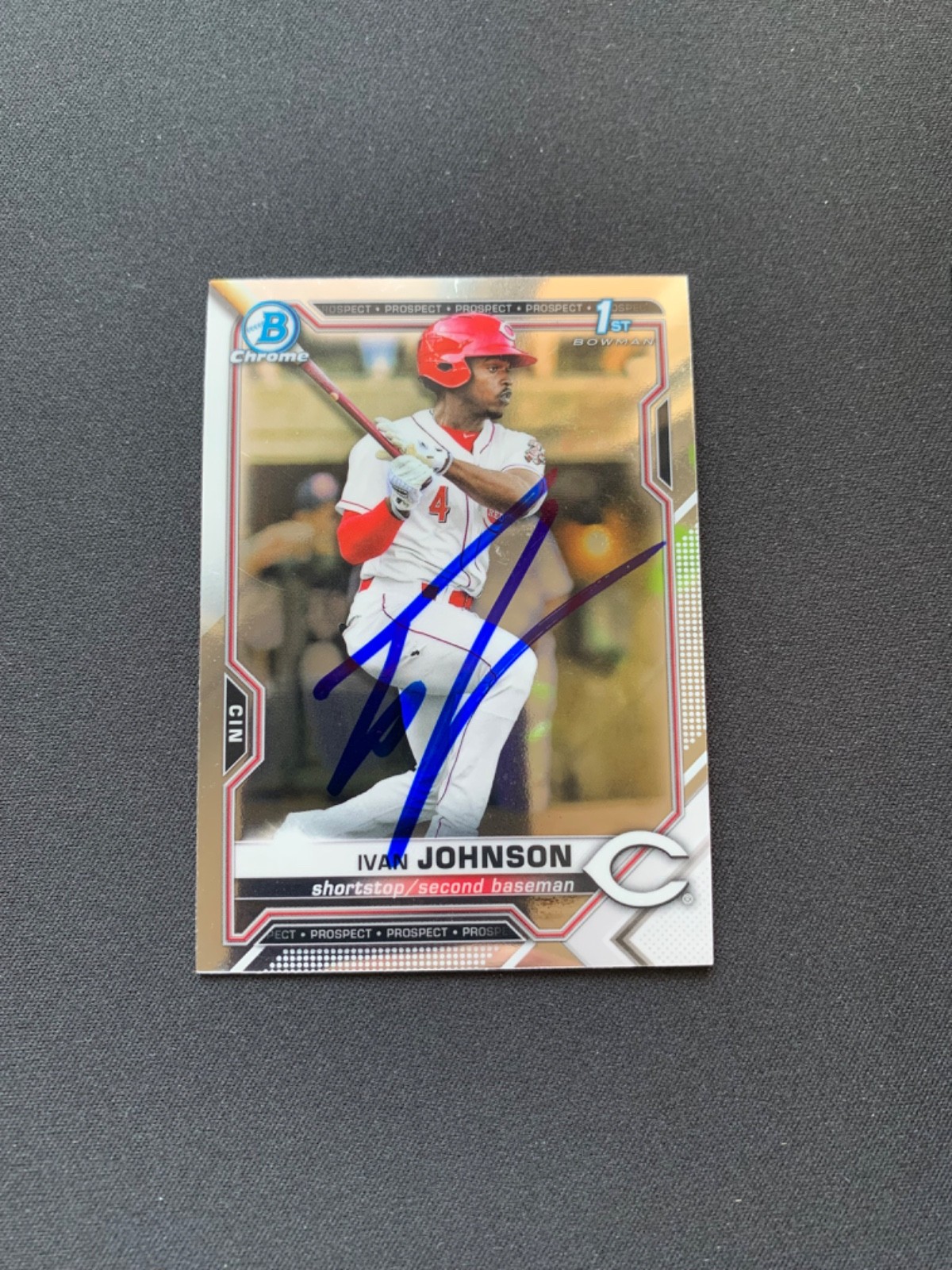 Ivan Johnson Signed 2021 Bowman Chrome #BCP-149 Card Cincinnati Reds Auto COA