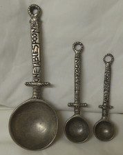VINTAGE CROSBY TAYLOR PEWTER CELTIC MEASURING SPOON SET