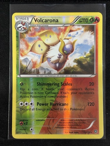Volcarona 15/114 Reverse Holo Pokemon XY-- Steam Siege NM-Mint Condition