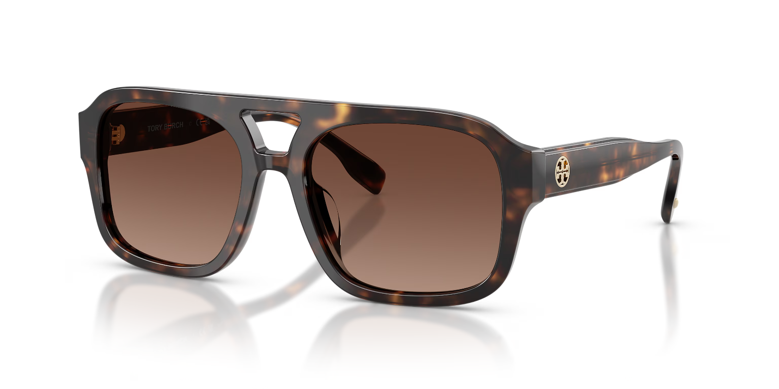 Tory Burch TY7224U 1964T5 Dark Tortoise -Brown 55mm Sunglasses / New / Authentic