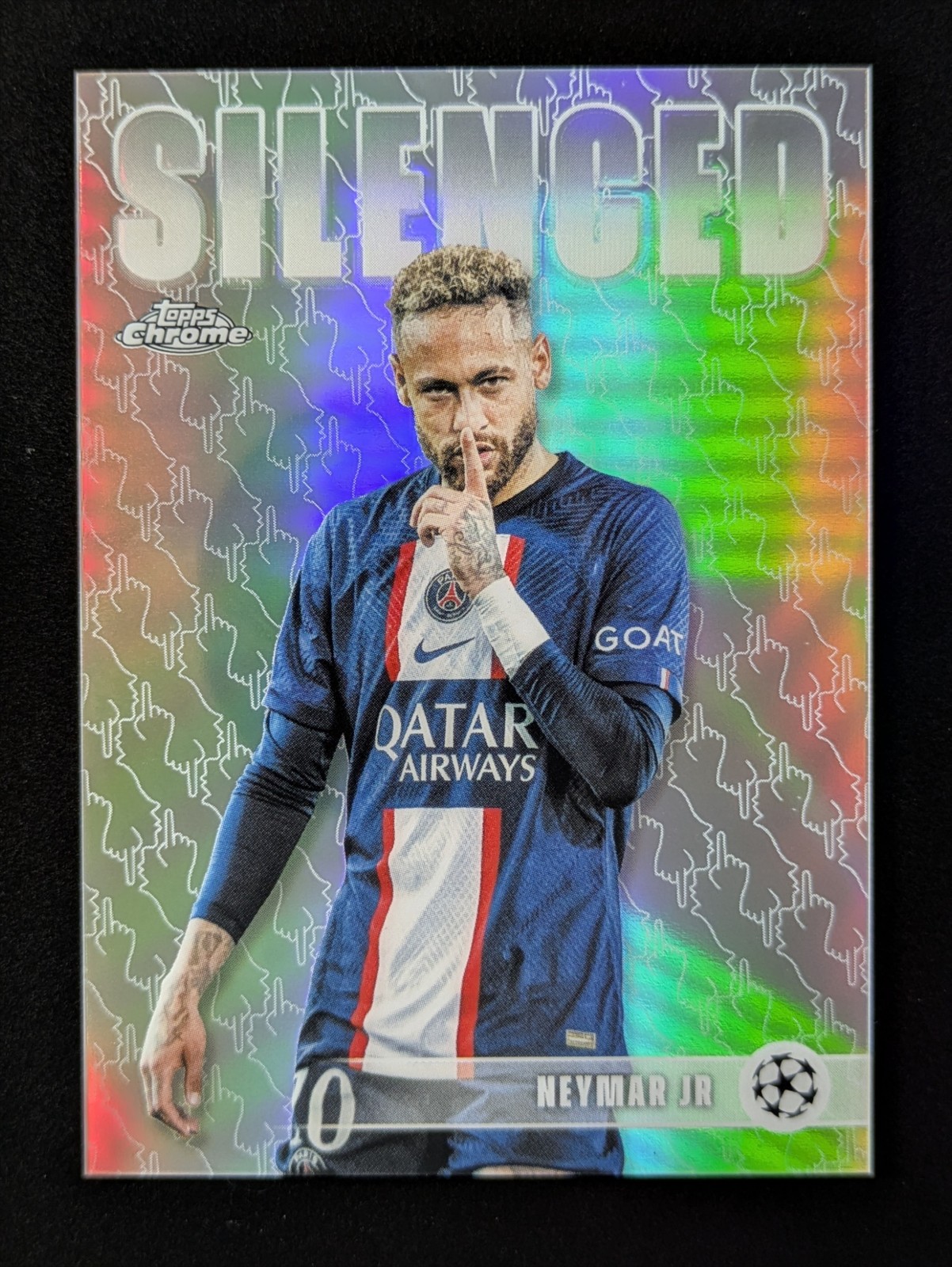 2025-26 Topps Chrome UEFA NEYMAR JR. Refractor SP Silenced PSG #SHH-1
