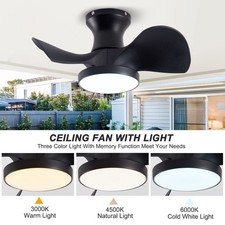 Ceiling Fan with 3 Color Temperatures Light and Remote Control DC Motor Powerful