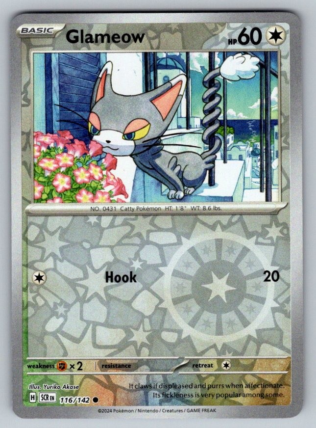 Glameow 116/142 Common Stellar Crown Pokemon Reverse Holo