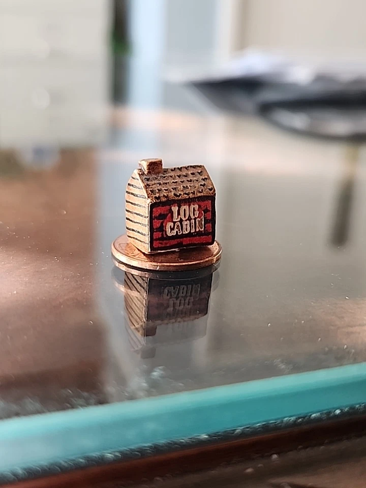 Dollhouse miniatures Food 1:12 Vintage Log Cabin Syrup Container Handmade - Image 2 of 4