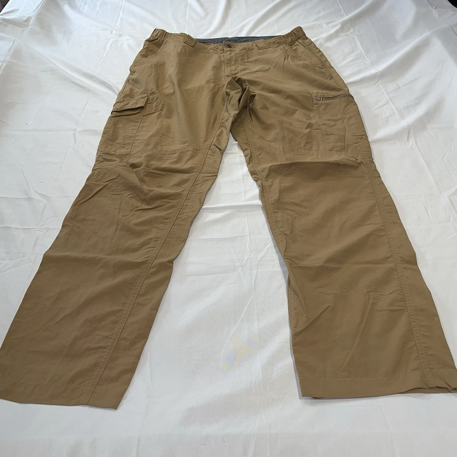 Columbia Cargo Pants Mens 36x32 Act:34x30 Beige Fishing Hiking Outdoor Cargo