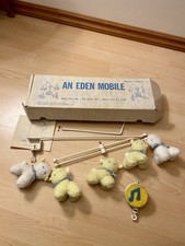 Vintage 1970 s Eden Baby Crib Nursery Mobile Mary Had A Little Lamb Plush Sheep