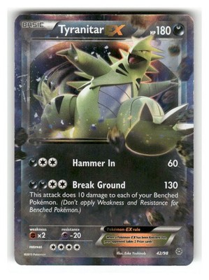 Tyranitar EX 42/98 Holo EX Rare Ancient Origins Pokemon Lightly Played