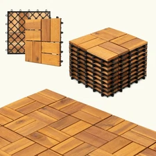 11.8 x11.8" Interlocking Deck Floor Tiles 10pcs Deck Tile for Patio Backyard