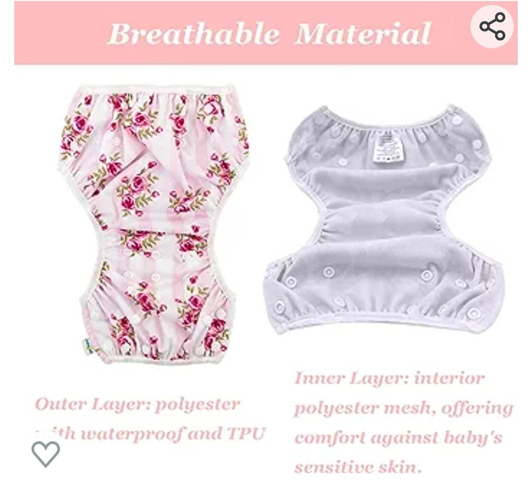 Set of 3 Babygoal Baby And Toddler Swim Diapers Adjustable Reusable 6M-3T