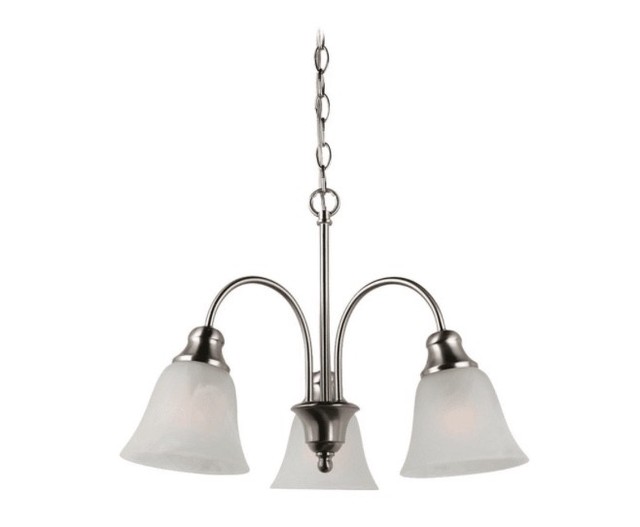 3 Light 20 Inch Brushed Nickel Chandelier Hanging Ceiling Classic Light Fixture