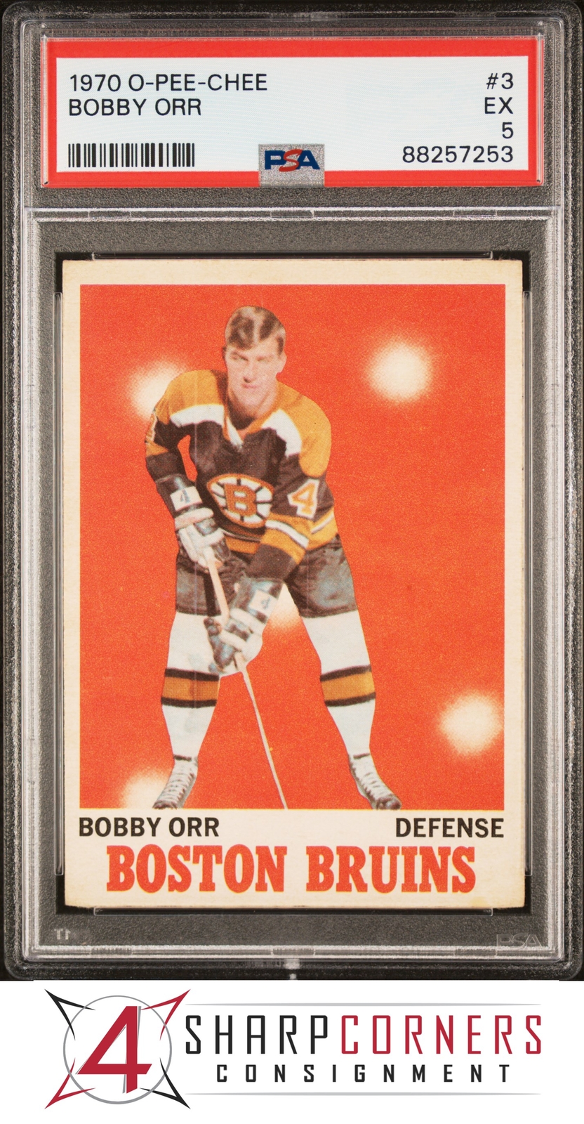 1970 O-PEE-CHEE #3 BOBBY ORR BRUINS HOF PSA 5 H3991098-253
