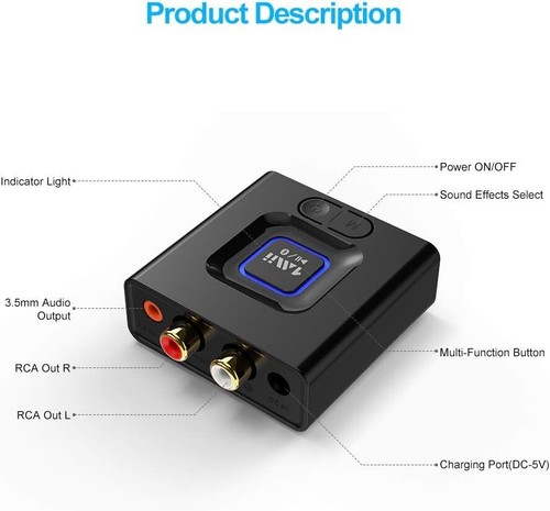 1Mii Bluetooth Receiver for HiFi, Bluetooth 5.1 Audio Adapter for Home Stereo - 第 5/8 張圖片