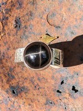 Black Star Onyx Viking Rune Artisan Made Sterling Silver Ring Sz11.75 .A9f