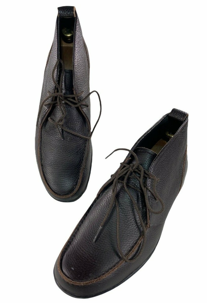 Lands End Mens Size 9D Brown Leather Ankle Tie Boots | eBay display picture 1