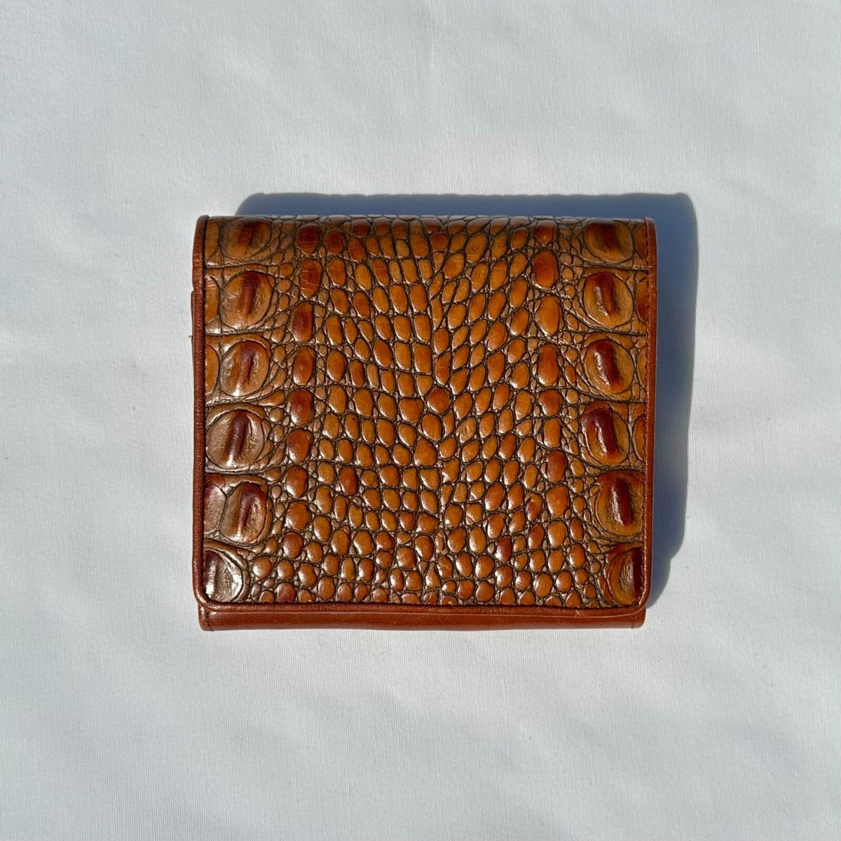 Brahmin Vintage Pecan Cecilia Flap Melbourne Leather Alligator