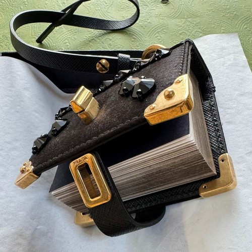 RARE Prada Cahier Trick Mini Bag Free Shipping From Japan - Picture 5 of 8