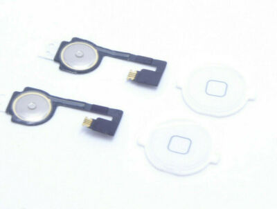 2X für iPhone 4 4G A1349, A1332 Homebutton Home Button Knopf  Flex Kabel Weiß