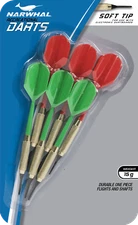 Narwhal Recreational Soft Tip Dart Set for Electronic Dartboards, 15g, 5.6 in.