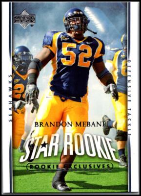 2007 Upper Deck #264 Brandon Mebane - Star Rookie Exclusive RC FREE SHIPPING!