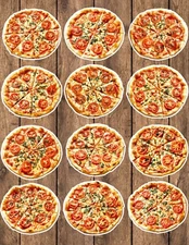 Margherita Pizza Die Cut Vinyl Stickers Set Scrapbooking Laptop Waterbottle 
