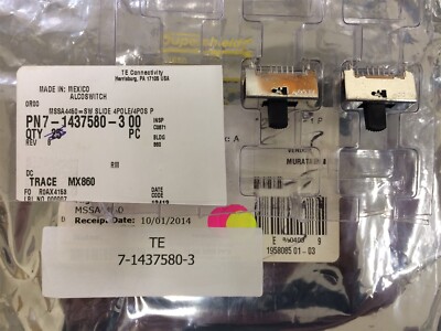 7-1437580-3 TE MSSA4450 SWITCH SLIDE 4P4T 300MA 125V 1 UNIT