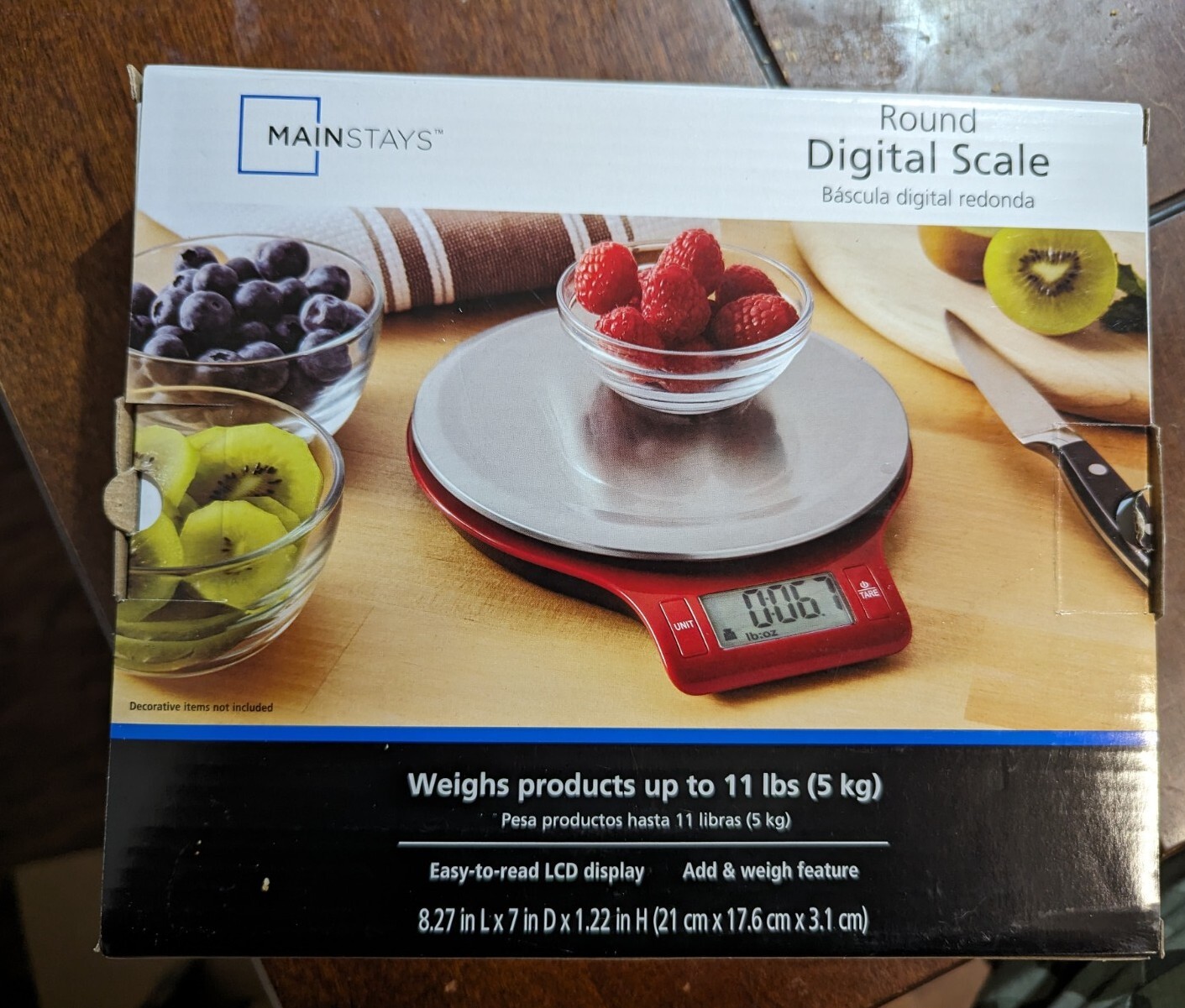Round Food Scale Mainstays Round Digital Kitchen Scale, Food Scale, Stainless Steel ...