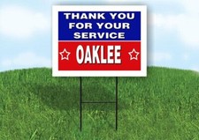 OAKLEE THANK YOU SERVICE 18 in x 24 in Yard Sign Road Sign with Stand