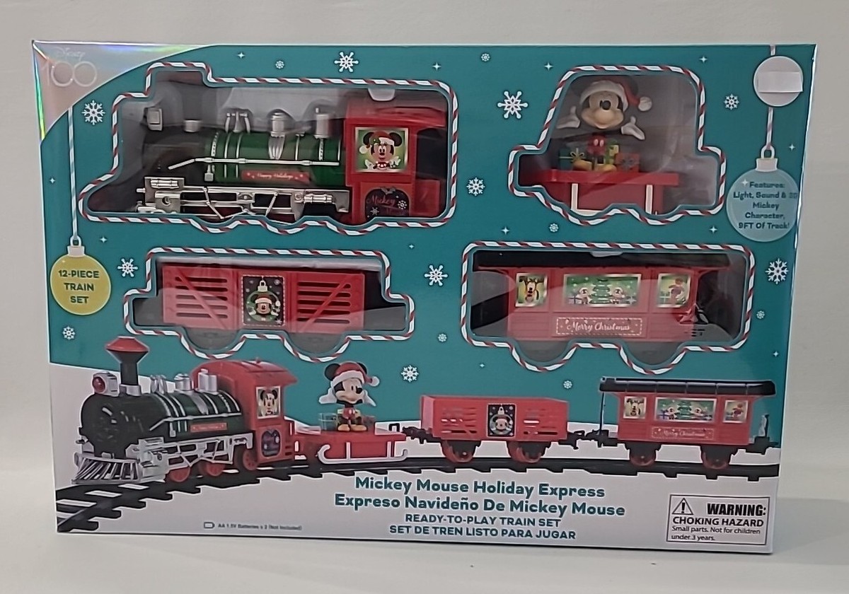 Disney 100 Mickey Mouse Christmas Express Train Set 12 Piece