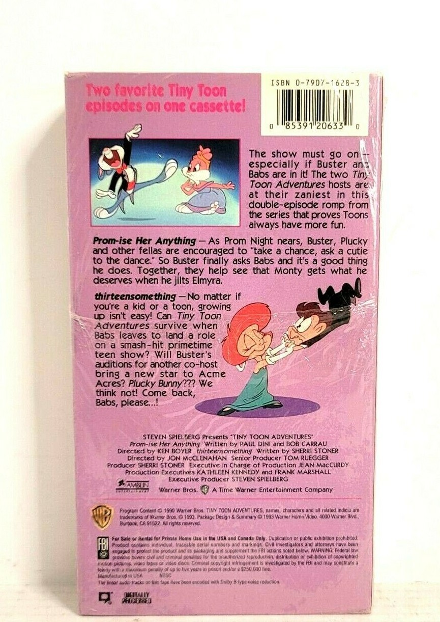 Tiny Toon Adventures The Best of Buster and Babs (VHS, 1993) NEW