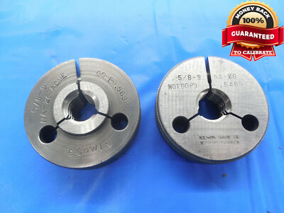 5/8 9 NA 2G ACME THREAD RING GAGES .625 GO NO GO P.D.'S = .5632 & .5485 .6250