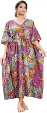 Hippie Women's Caftan Long Dress Vintage, Boho Gown Beach Cover Indian Kaftan