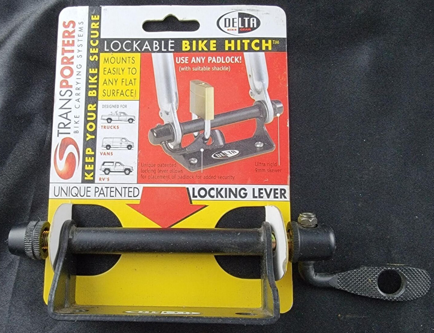 Delta Bike Hitch Transporter Rack Lockable Lever, Reflector 
