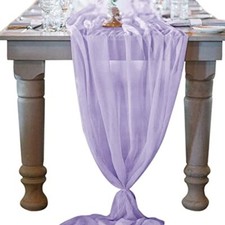 10ft Chiffon Table Runner 29x120 Inches Wedding Runner 29" x 120" Lavender