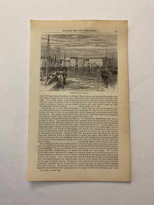 Amsterdam Amstel River North Holland Netherlands Heeren Gracht c. 1872 Print