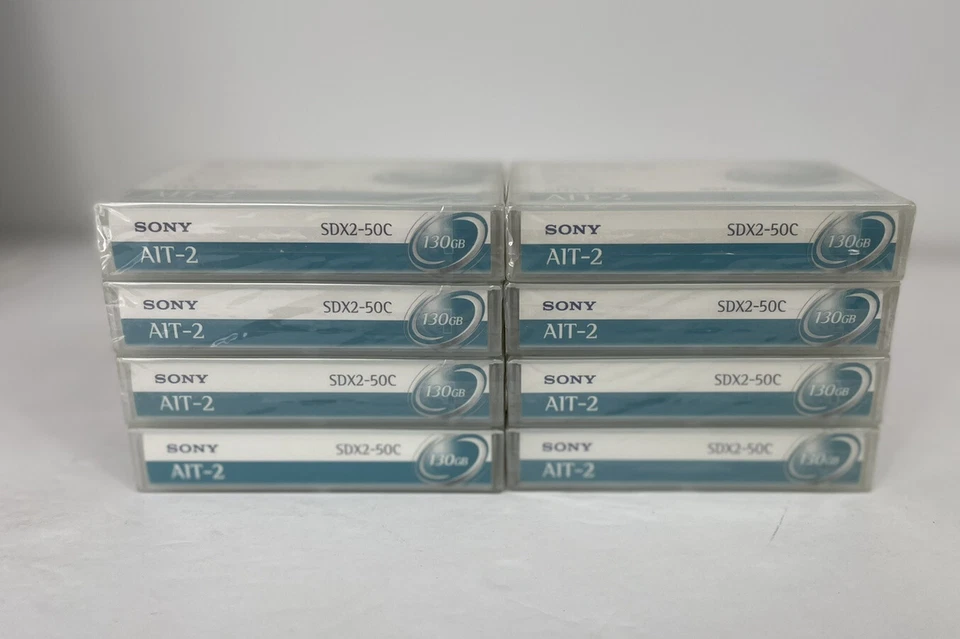 8 nuevas cintas selladas SONY SDX2-50C A1T-2 cartucho de datos 50 GB nativo 130 GB 64 K Foto 4 de 4