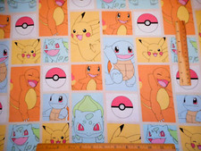 Pokemon Fabric By The Yard Pastel Block Pikachu  Robert Kaufman Cotton 2020 B