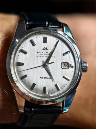 Vintage Movado Click-Date Trans-Atlantic Kingmatic Cal 538 Men's Watch