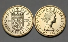 1970 Great Britain One Shilling Proof - Scottish Crest - Elizabeth II