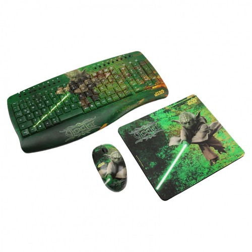 Star Wars USB Tastatur Laser Maus und Maus-Pad Bundle "Yoda"