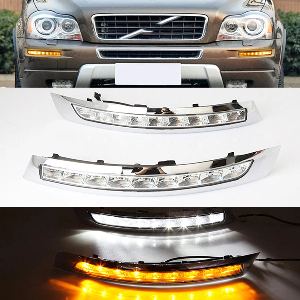 2x LED DRL Daytime Running Lights Turn Signal Fog Lamp For Volvo