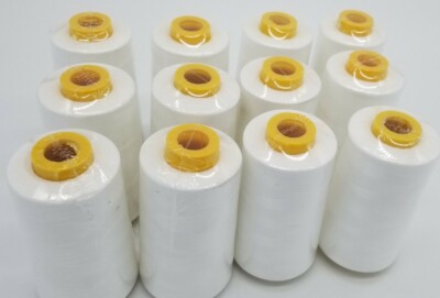12 Big Spools IVORY 652 Serger Sewing Machine Thread 6000 YARDS PER Cone T27 S/2