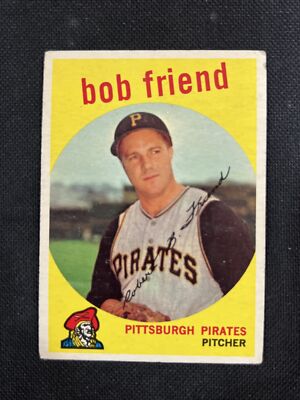 1959 Topps #460 Bob Friend Corner Crease Pittsburgh Pirates *29