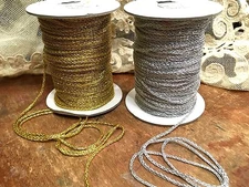 vintage metallic trim chain 1/16" gold or silver 1yd made in France