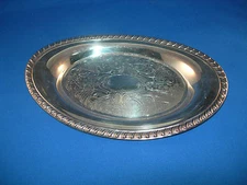 Silver Oval Little Tray Marked but Unreadable 9" X 5.5" Scallopped Edges L@@K!!!