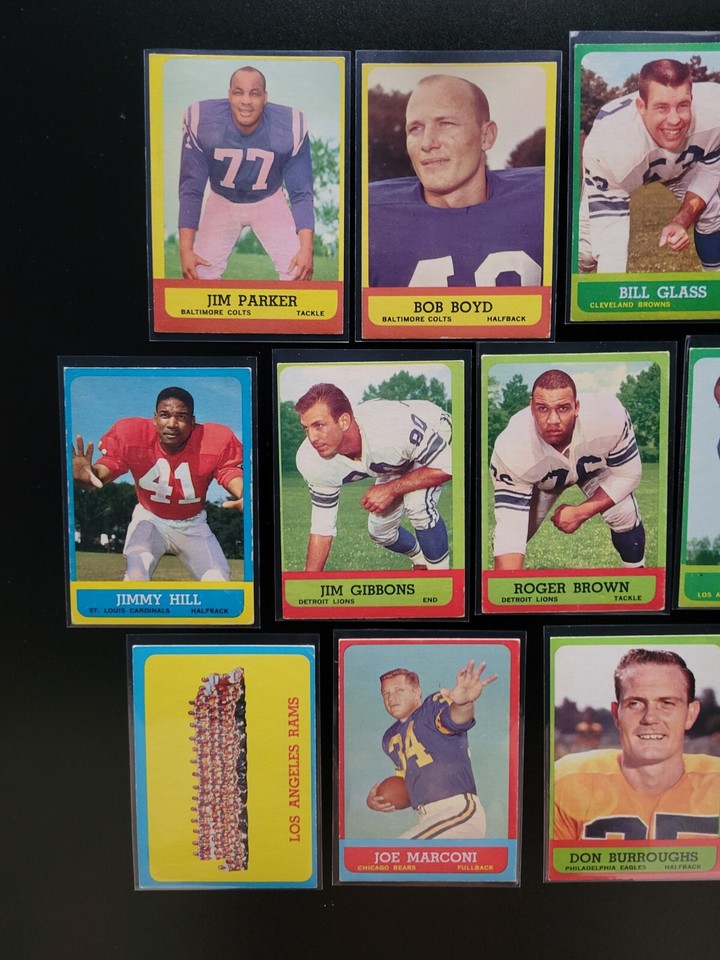 1963 Topps Football Card Lot - 16 Vintage FB Cards - Los Angeles Rams ...