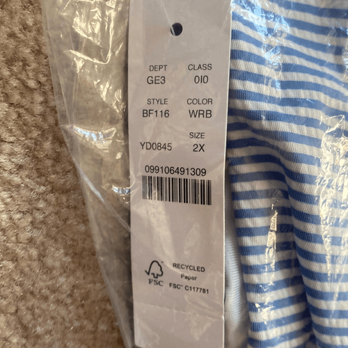 J. Crew Hipster bikini bottom in seersucker Size 2x Blue White Stripe NWT - Picture 5 of 5