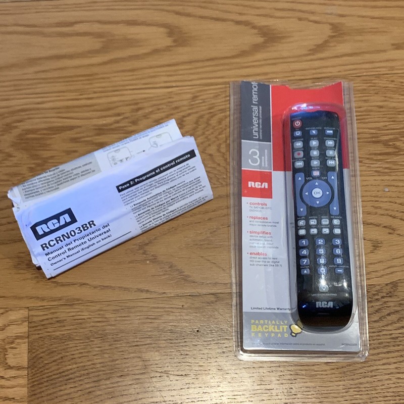 NEW RCA Partially Backlit Universal Remote Control Up To 3 Devices RCRN03BR AAA 