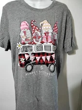 NWT Simply Southern MediumGnome "Love" Cotton blend round Neck Short sleeve top