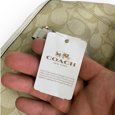 Coach Signature 1941 Handbag Shoulder Bag PVC Leather Light Khaki