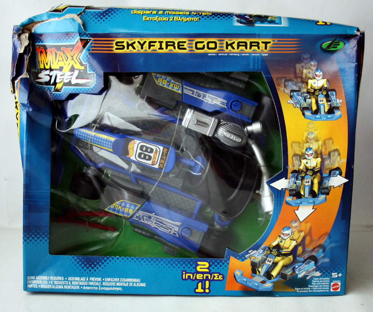 RARE 2001 MAX STEEL 2 in 1 SKYFIRE GO KART VEHICLE MATTEL